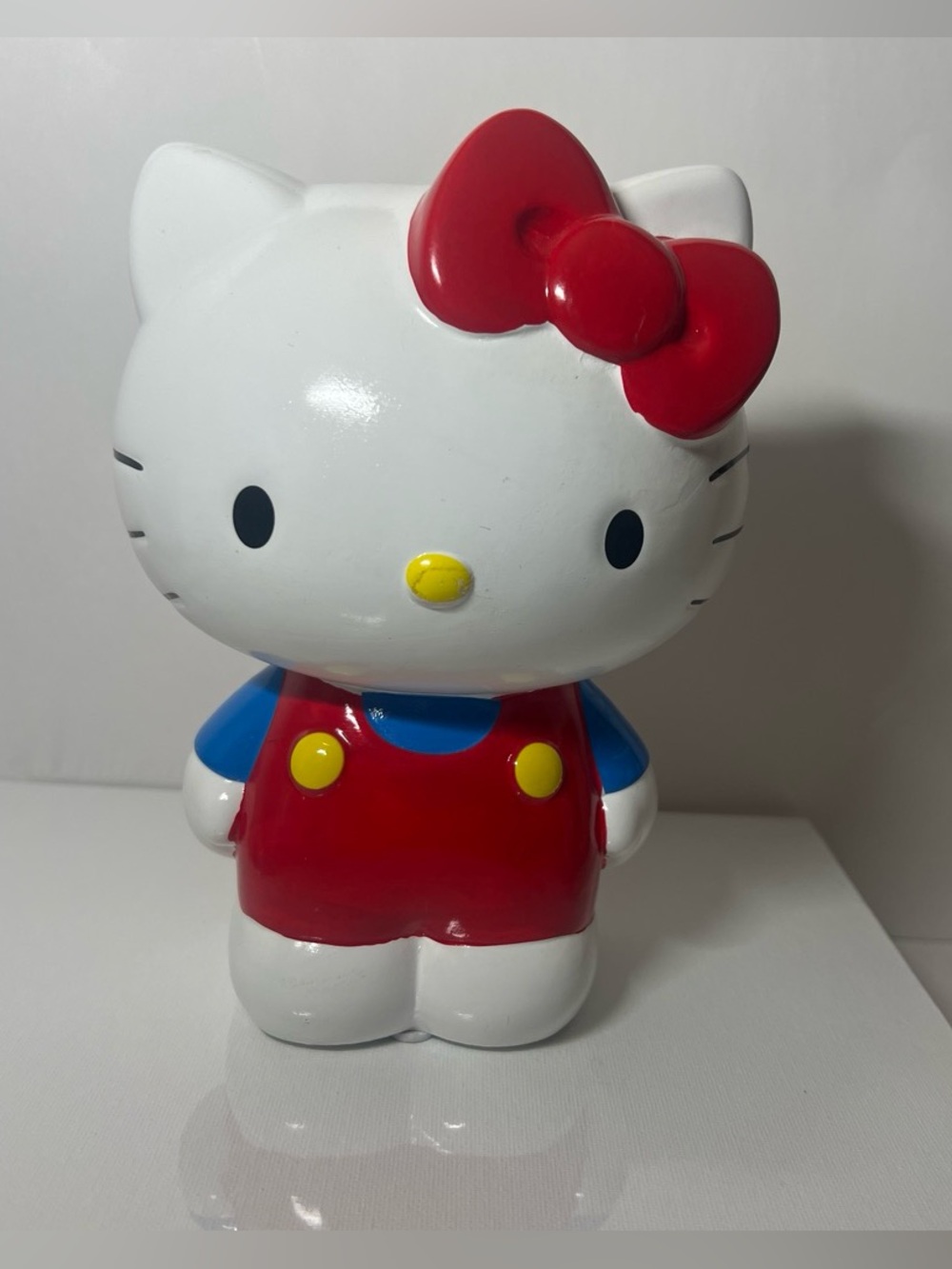 Hello Kitty Red Bow and Red Outfit Figurine - White Body, Blue Sleeves